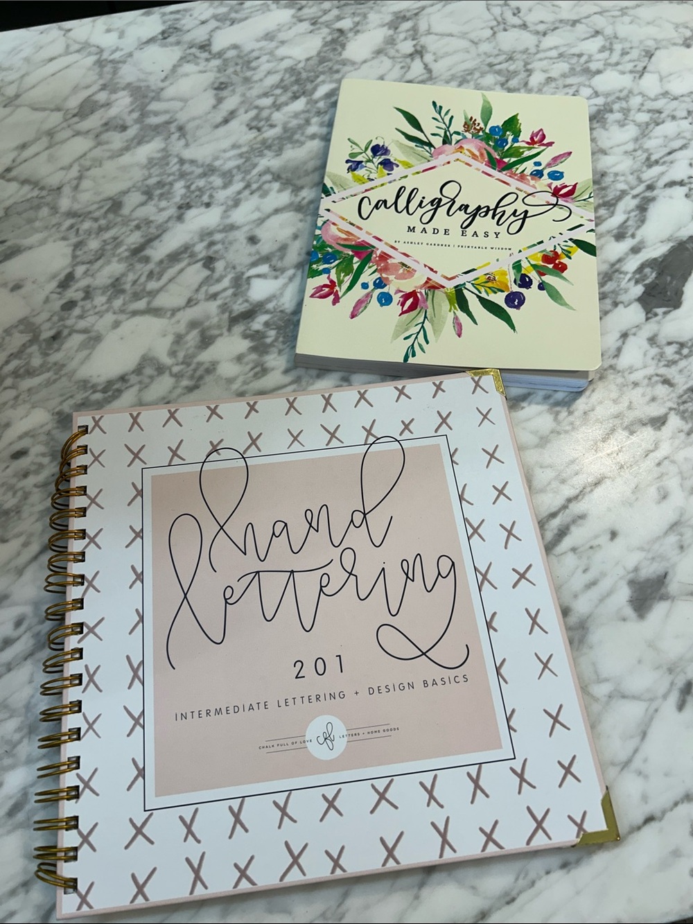 Hand Lettering 201 Spiral Notebook - Pink and Gold